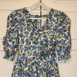 For Love And Lemons Blue Floral Dress